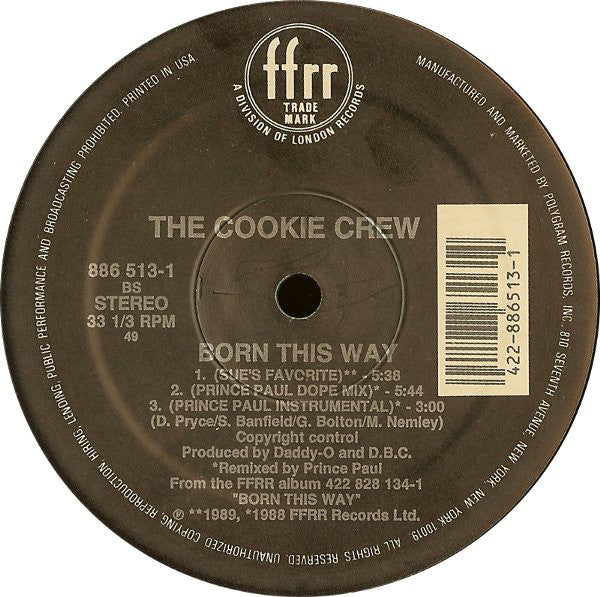 The Cookie Crew : Born This Way (12", Single)