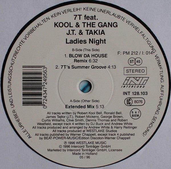 7T Feat. Kool & The Gang : Ladies Night (12")