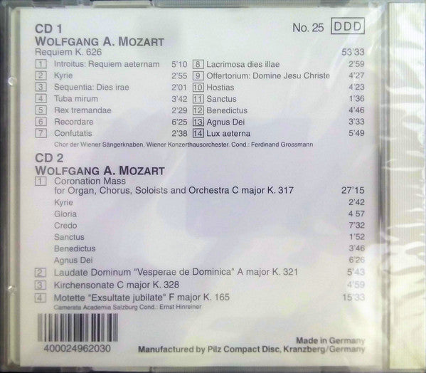 Various, Wolfgang Amadeus Mozart : Requiem / Coronation Mass (2xCD, Comp)