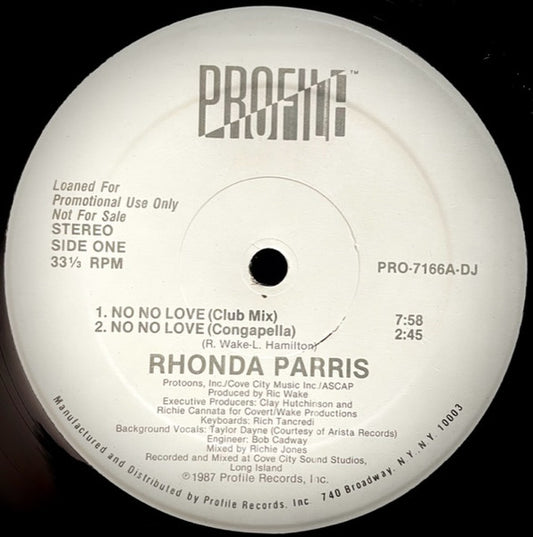 Rhonda Parris : No No Love (12", Promo)