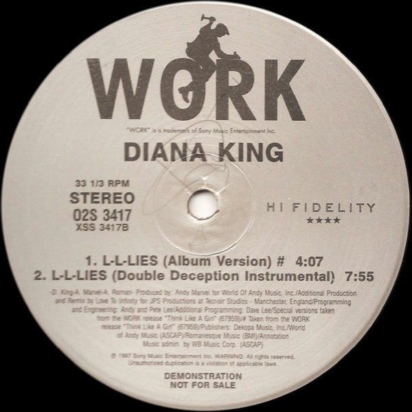 Diana King : L-L-Lies (2x12", Promo)