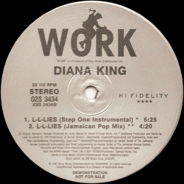 Diana King : L-L-Lies (2x12", Promo)