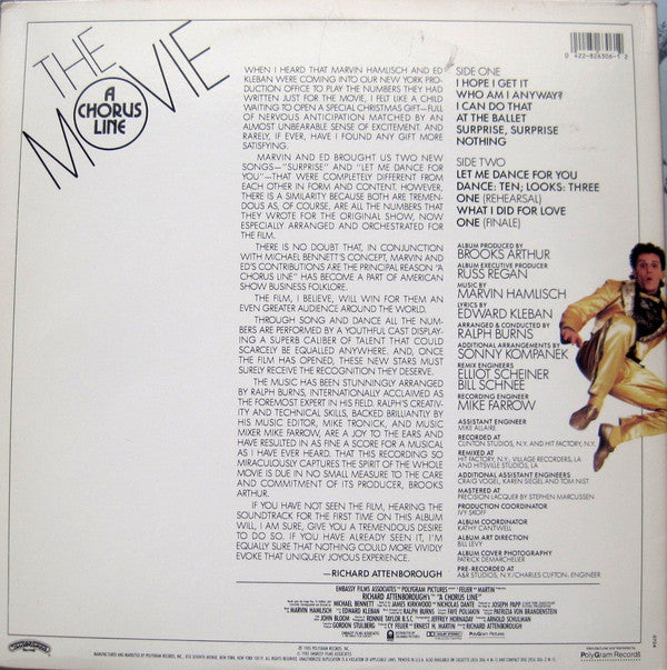 Various : A Chorus Line - Original Motion Picture Soundtrack (LP, Album, Gat)