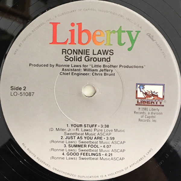 Ronnie Laws : Solid Ground (LP, Album, Jac)