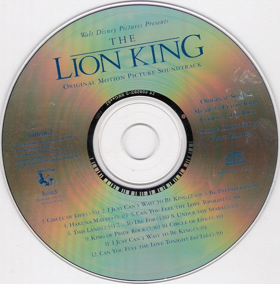 Elton John, Tim Rice, Hans Zimmer : The Lion King (Original Motion Picture Soundtrack) (CD, Album)