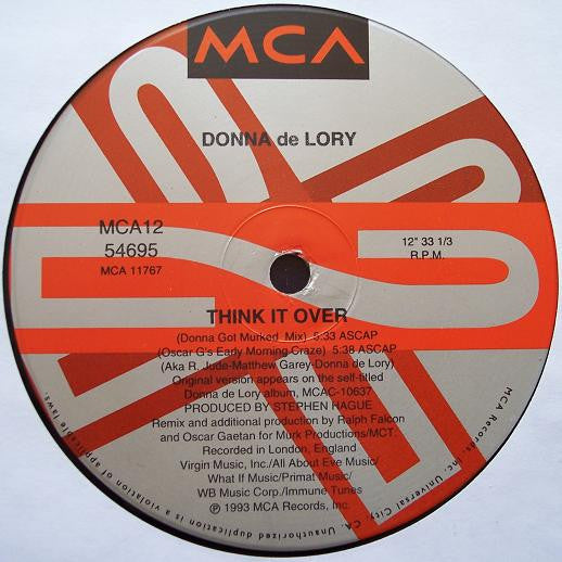 Donna de Lory : Think It Over (12", Single)