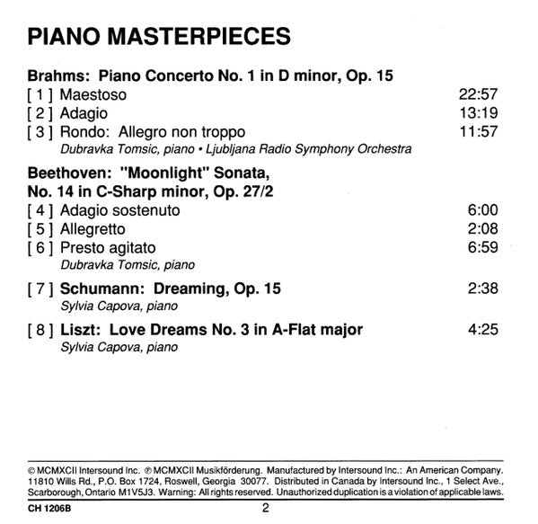 Various : Piano Masterpieces (CD, Comp)