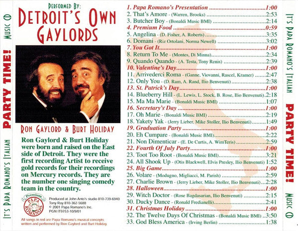 The Gaylords : Party Time! (CD, Album, Promo)