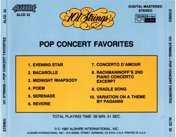 101 Strings : Pop Concert Favorites (CD, Album)