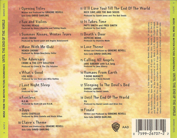 Various : Until The End Of The World (Music From The Motion Picture Soundtrack) (CD, Album)