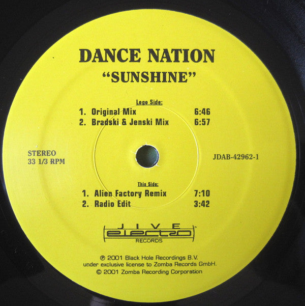 Dance Nation : Sunshine (12")