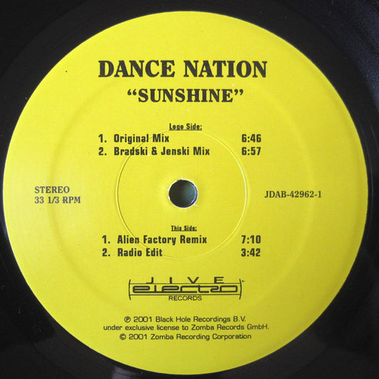 Dance Nation : Sunshine (12")
