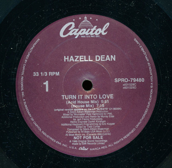 Hazell Dean : Turn It Into Love (12", Promo)