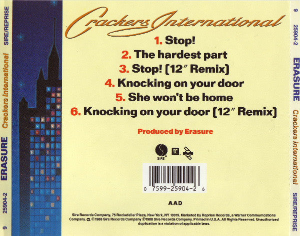 Erasure : Crackers International (CD, EP, Single, RE, Spe)