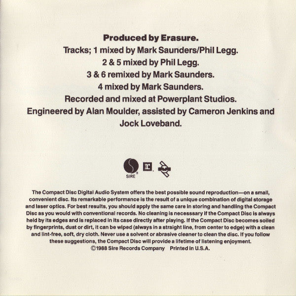 Erasure : Crackers International (CD, EP, Single, RE, Spe)