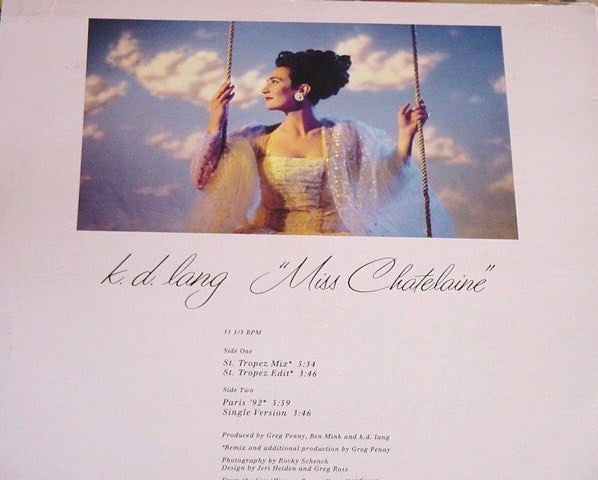 k.d. lang : Miss Chatelaine (12", Promo)