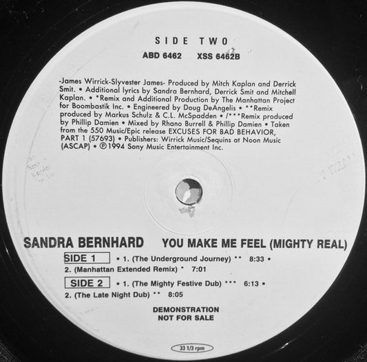 Sandra Bernhard : You Make Me Feel (Mighty Real) (12", Promo)