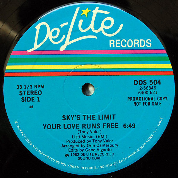 Sky's The Limit (2) / Tony Valor Sounds Orchestra : Your Love Runs Free (12", Promo)