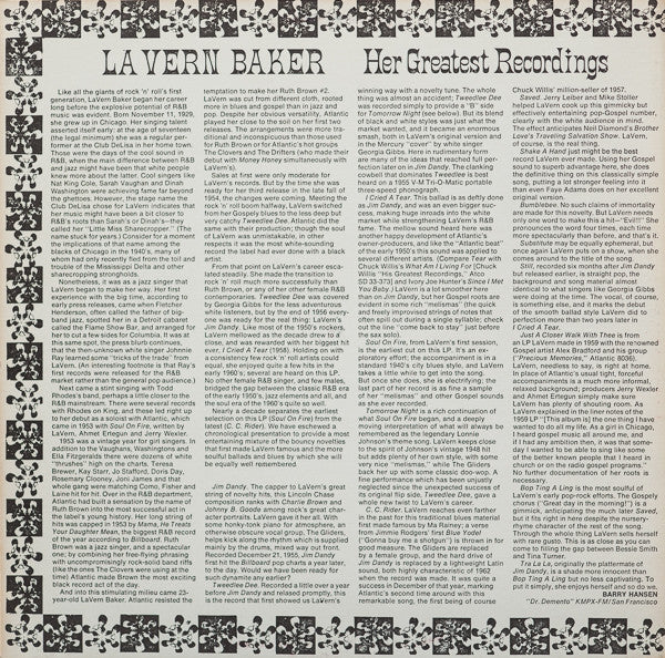 LaVern Baker : Her  Greatest Recordings (LP, Album, Comp, Mono, PR )