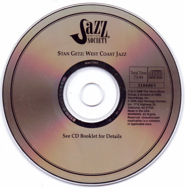 Stan Getz : West Coast Jazz (CD, Album, Club, RE, RM)