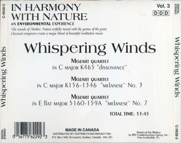 Unknown Artist : In Harmony With Nature Vol. 3: Whispering Winds (CD)