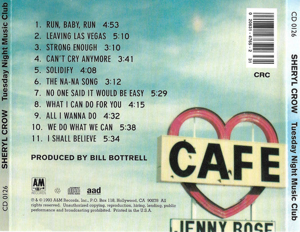 Sheryl Crow : Tuesday Night Music Club (CD, Album, Club)