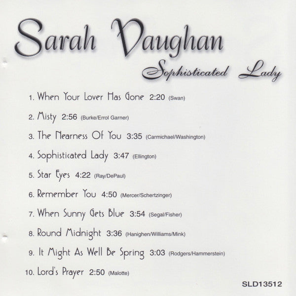 Sarah Vaughan : Sophisticated Lady (CD, Comp)