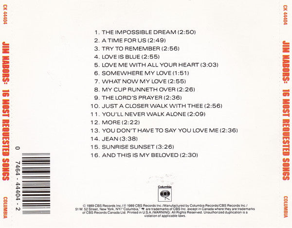 Jim Nabors : 16 Most Requested Songs (CD, Comp)