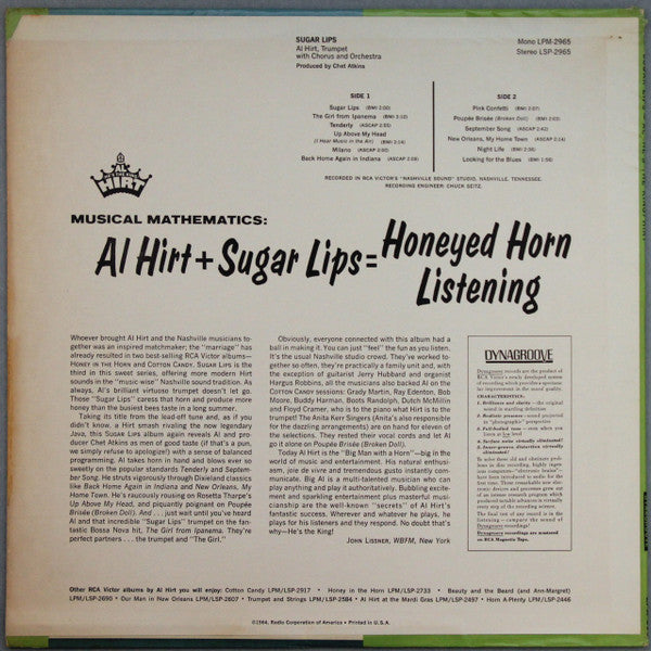 Al Hirt : Sugar Lips (LP, Album, Mono, Roc)
