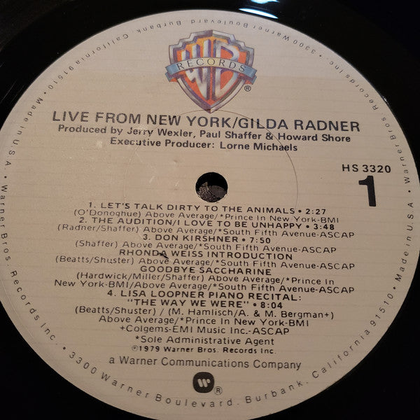 Gilda Radner : Live From New York (LP, Album, Los)