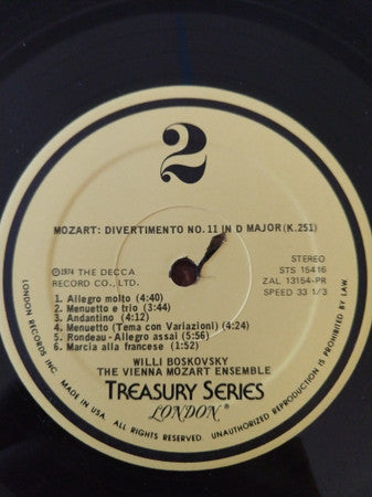 Wiener Mozart Ensemble, Wolfgang Amadeus Mozart, Willi Boskovsky : Serenades Volume 8 (LP)