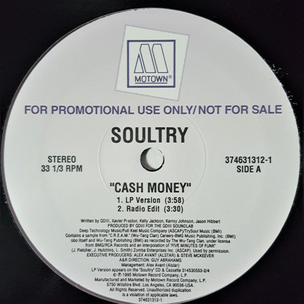 Soultry : Cash Money (12", Promo)