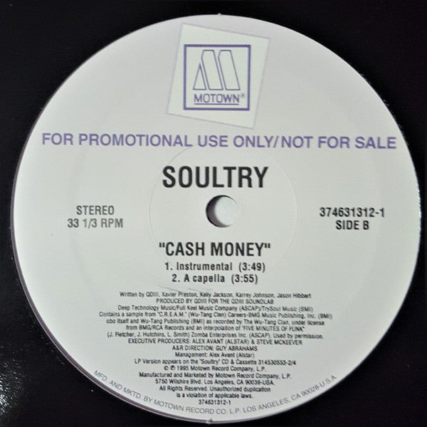 Soultry : Cash Money (12", Promo)