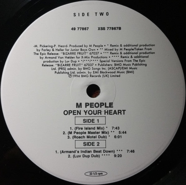 M People : Open Your Heart (12")