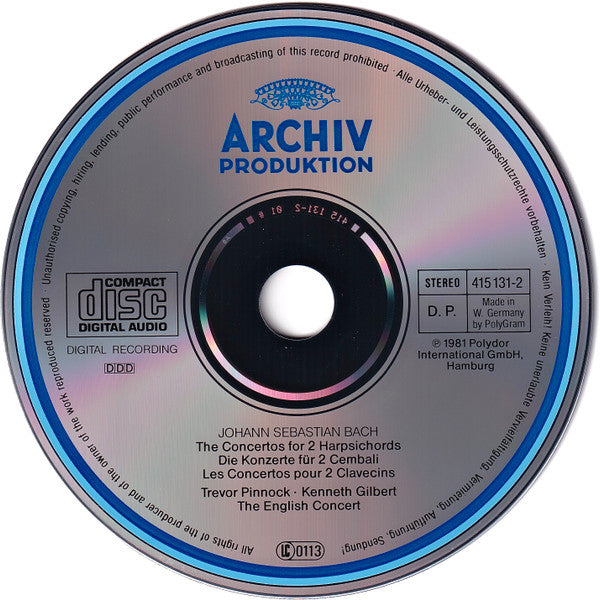 Johann Sebastian Bach - Trevor Pinnock, Kenneth Gilbert, The English Concert : Die Konzerte Für 2 Cembali = The Concertos For 2 Harpsichords = Les Concertos Pour 2 Claviers (CD)