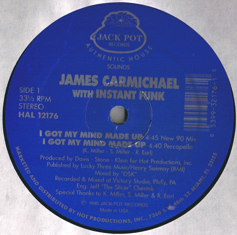 James Carmichael (2) With Instant Funk : I Got My Mind Made Up (12", Single)