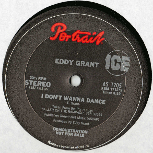 Eddy Grant : I Don't Wanna Dance (12", Promo)