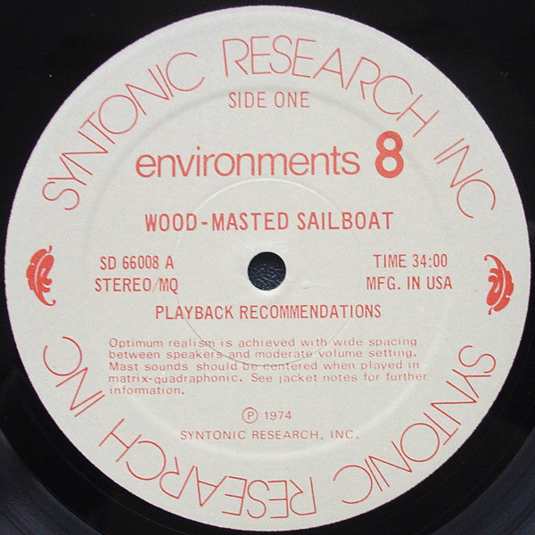 No Artist : Environments (Totally New Concepts In Sound - Disc 8) (LP, Quad, Gat)