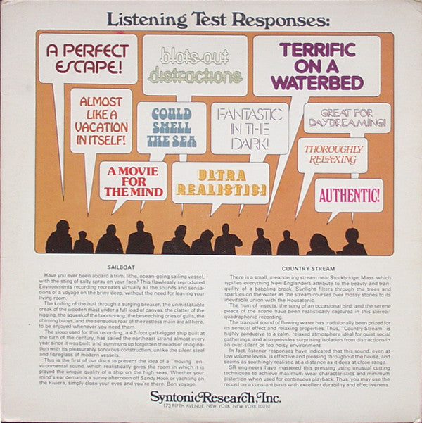 No Artist : Environments (Totally New Concepts In Sound - Disc 8) (LP, Quad, Gat)