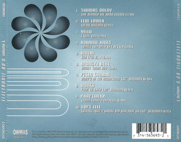 Various : Electronic 80's, Volume 1 (CD, Comp)