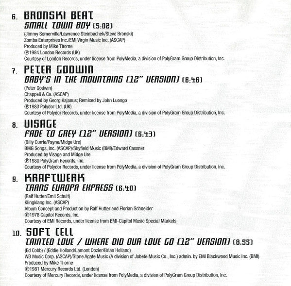Various : Electronic 80's, Volume 1 (CD, Comp)
