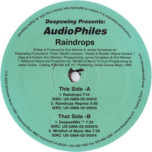 Deep Swing Presents AudioPhiles : Raindrops (12")