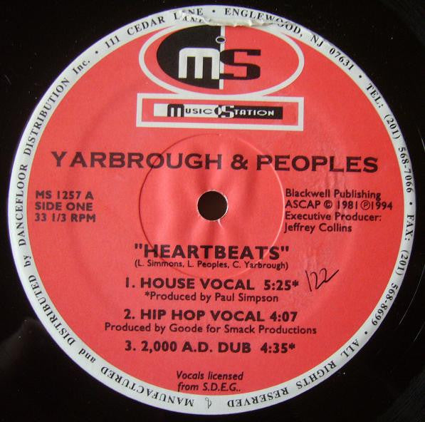 Yarbrough & Peoples : Heartbeats (12")