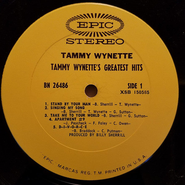 Tammy Wynette : Tammy's Greatest Hits (LP, Comp, Yel)
