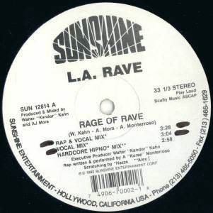 L.A. Rave : Rage Of Rave (12")