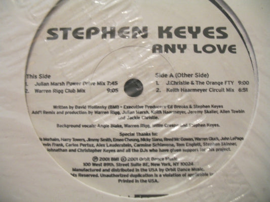 Stephen Keyes : Any Love (12")
