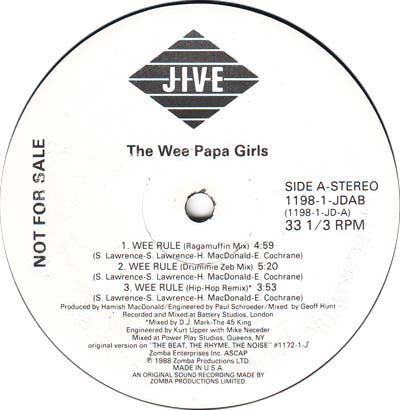 Wee Papa Girl Rappers : Wee Rule (12", Promo)