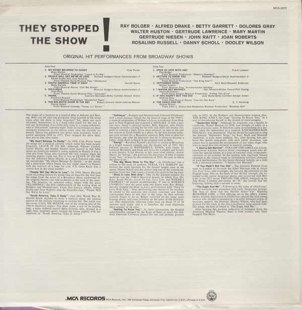 Various : They Stopped The Show! (LP, Album, RE)