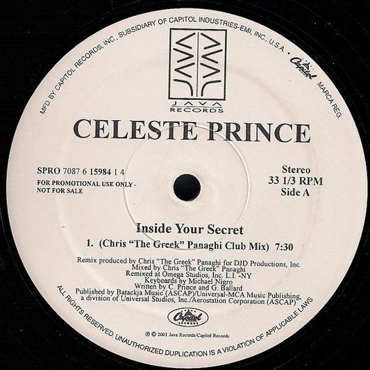 Celeste Prince : Inside Your Secret (12", Promo)