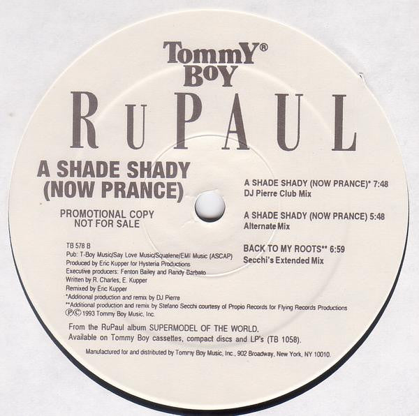 RuPaul : A Shade Shady (Now Prance) (12", Promo)